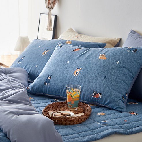 땀 걱정 없이 꿀잠, 댕댕이 세미마이크로 베개커버!