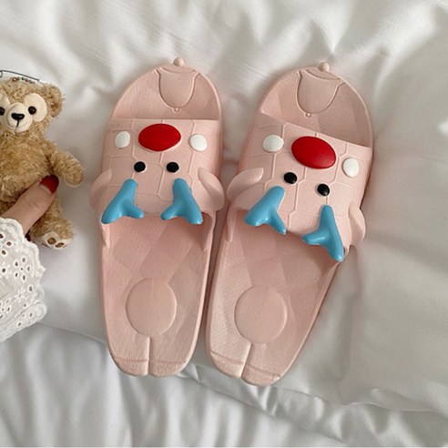 알럽홈 루돌프 사슴 미끄럼방지 욕실화 핑크, 1개