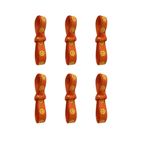 스마일 단면골지 리본끈 폭 1cm 6p, 오렌지, 200cm