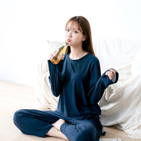 민트코코아 여성용 심플찰랑 세상편한 이지웨어 잠옷 상하 세트