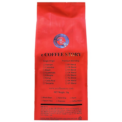 커피스토리 에디오피아 시다모 g4 원두커피, 1kg, 홀빈