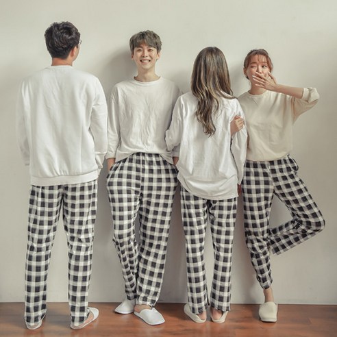 포근한 밤을 선사하는 코코드림 에브리바디 체크바지 파자마 HX105