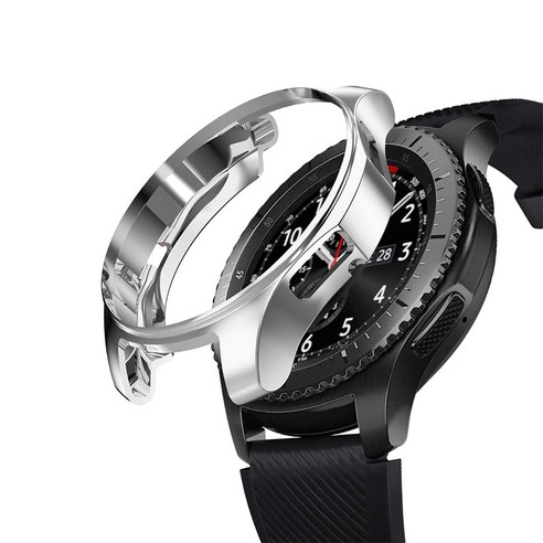쵸미앤세븐 갤럭시워치 실리콘 유광 범퍼케이스 갤럭시워치/기어S2 42mm, 실버, 1개