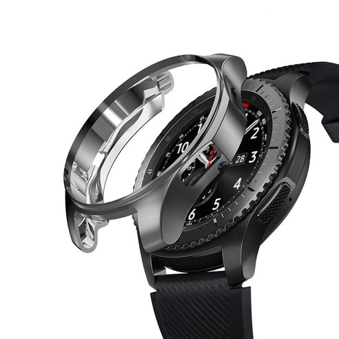 쵸미앤세븐 갤럭시워치 실리콘 유광 범퍼케이스 갤럭시워치/기어S2 42mm, 다크그레이, 1개