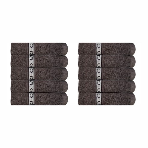 발렌티노크리스티 30수 헤링본 세면타월 120g, 브라운, 10개