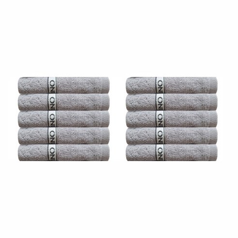 발렌티노크리스티 30수 헤링본 세면타월 120g, 그레이, 10개