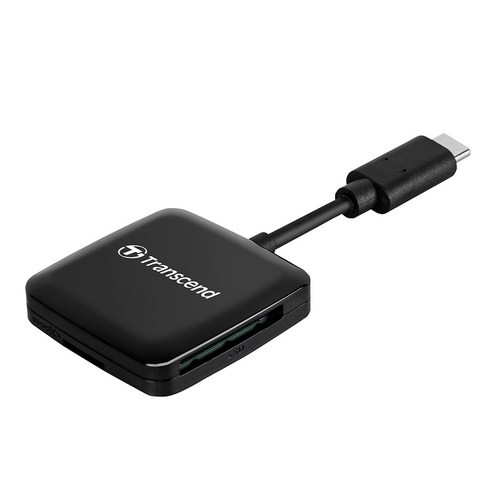 트랜센드 USB 3.2 Gen 1 C타입 카드리더기, TS-RDC3, 블랙