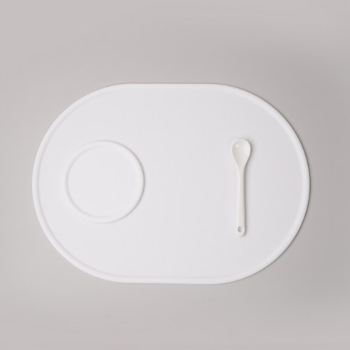 보울보울 국산 볼볼 실리콘 테이블매트 + 코스터 세트, 밀크화이트, 400 x 290 mm, 1개