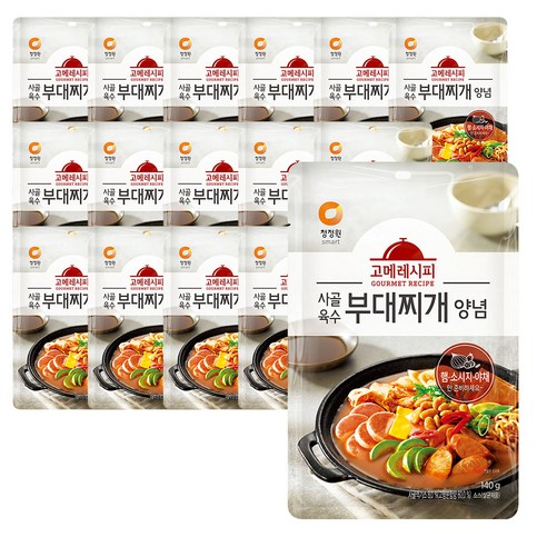 청정원 사골육수 부대찌개 양념, 140g, 16개