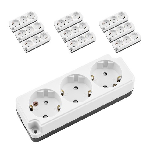 현대일렉트릭 접지 나사타입 노출 콘센트 3구 HOEC-3  144mm, 10개