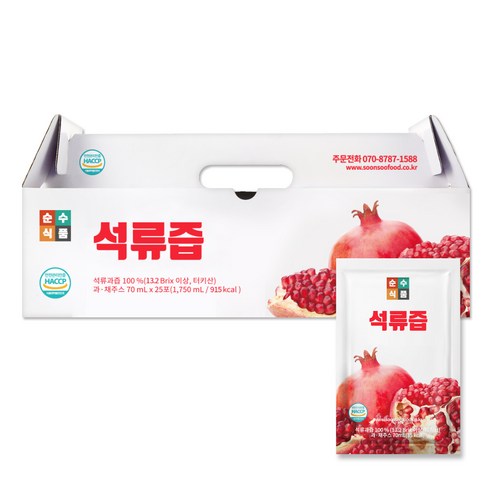 순수식품 석류즙, 70ml, 25개입