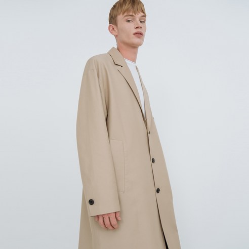 씨오큐 남성용 LOOSE FIT WASHED SINGLE TRENCH COAT