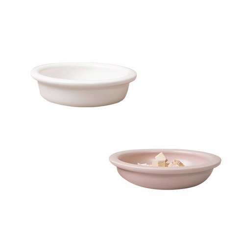 보울보울 국산 헬로 직각볼+둥근볼 410ml 2P, 밀크화이트+파우더핑크, 1세트
