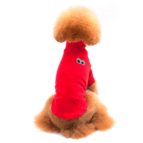 알럽펫 반려동물 캐주얼 아이즈 티셔츠, 레드