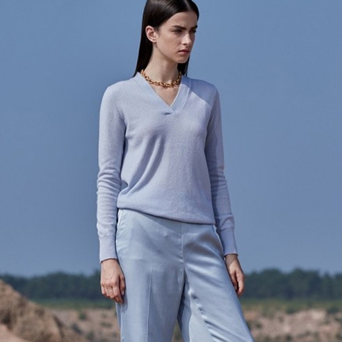 퓨어캐시미어뉴욕 여성용 Cashmere 100 V Neck Sweater
