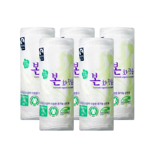 본 화장솜 원형, 60매입, 5개