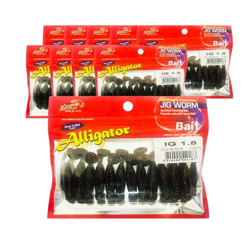 JIG WORM IG1.8 낚시 루어 12p x 10개, PA18, 1.4g
