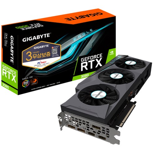 기가바이트 지포스 RTX 3080 EAGLE D6X 10GB 그래픽카드 GV-N3080GAMING OC-10GD (피씨디렉트) geforcertx406024