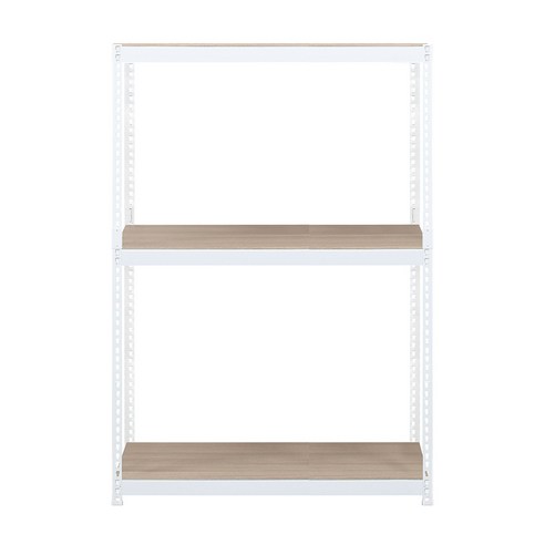 스피드랙 V2 선반 3단 1200 x 300 x 1800 mm, 프레임(화이트) + 보드(우드 + 화이트)