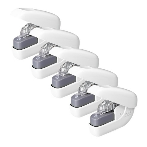 플러스 페이퍼 클린치 침이 필요없는 스테이플러, 화이트(SL-106NB), 5개