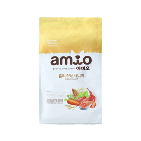 아미오 시니어 홀리스틱 강아지 사료, 연어+곡물, 5kg, 1개