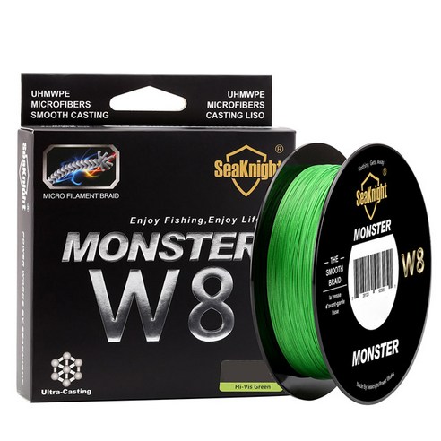 씨나이트 몬스터 8X PE 합사 낚싯줄 8W, Hi Green