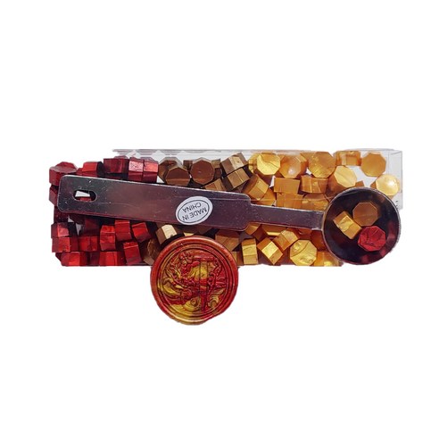 씰링왁스 125p + 멜팅스푼 세트, 레드브라운계열, 1세트
