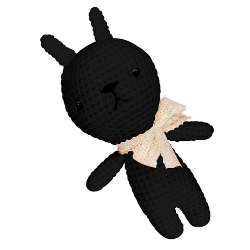 아이한코 뚱이 Big 손뜨개인형 뜨개질 DIY 패키지 + 꼬리방울 랜덤발송, 1세트, 002 블랙
