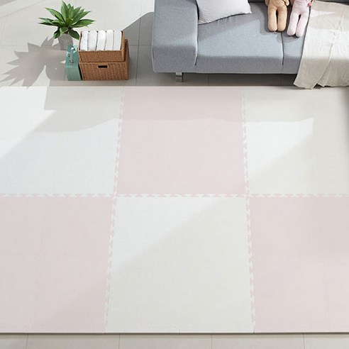 따사룸 더이쁨 EVA 퍼즐 매트 A타입 100cm x 100cm x 40mm, 벚꽃 핑크, 4p