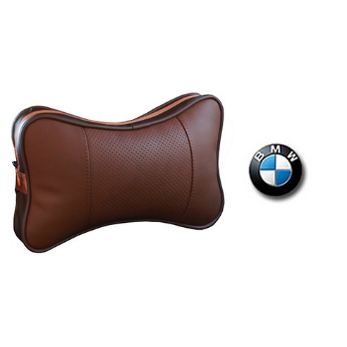 에이비씨파츠 차량용 고급가죽 목쿠션 브라운, BMW, 1개