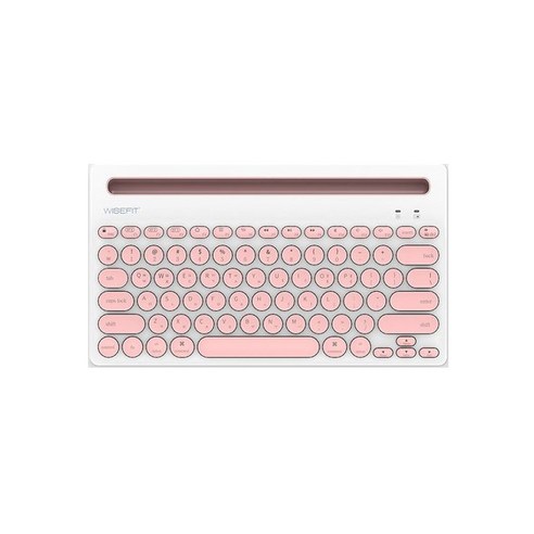 와이즈핏 무선 태블릿 거치대 블루투스 키보드, 일반형, BW-5001, 핑크