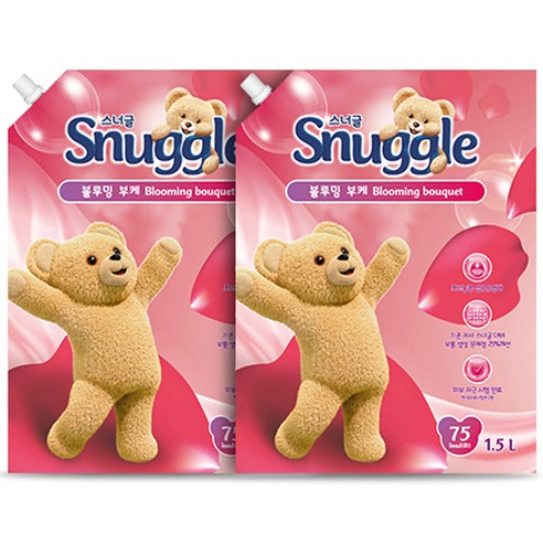 스너글 초고농축 섬유유연제 블루밍 부케 리필, 1.5L, 4개