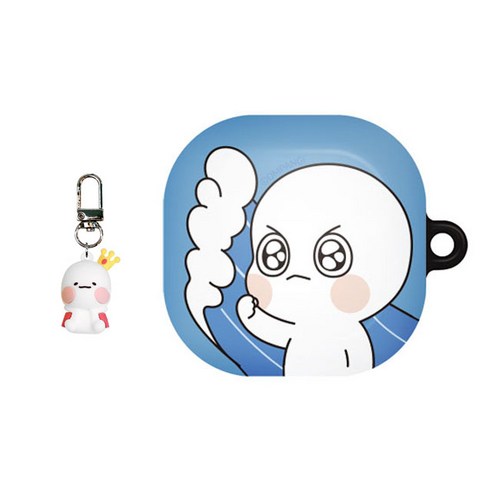 옴팡이 몽글 갤럭시 버즈라이브 / 버즈2 하드케이스 + 키링 랜덤발송, 팡이팅
