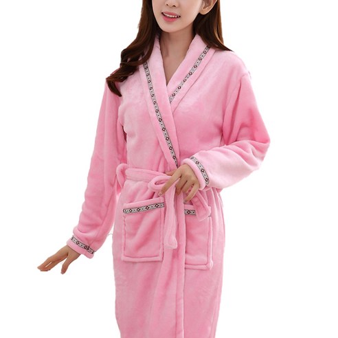 에이홉 여성용 따뜻한 커플 샤워가운 A타입 M, 연핑크, 1개