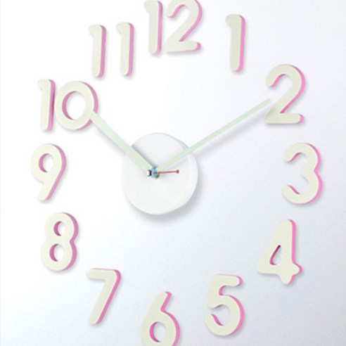 타임디자인 DIY 인테리어 무소음 벽시계 야광 마시멜로, 핑크