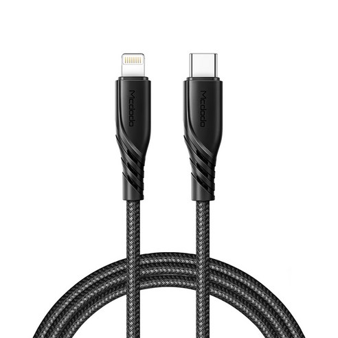 맥도도 C타입 to 라이트닝 PD 고속충전 케이블 1.2m 20W, 블랙, 1개