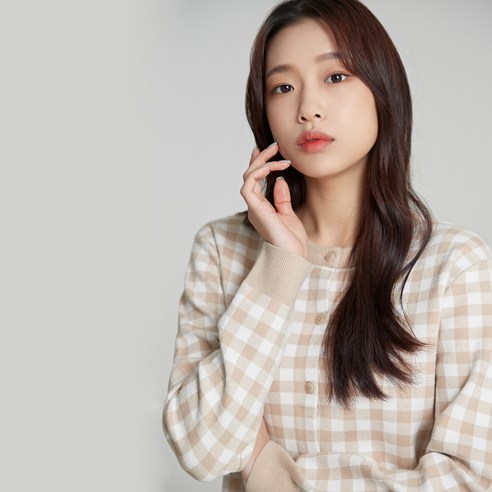 스파오 여성용 깅엄체크 가디건