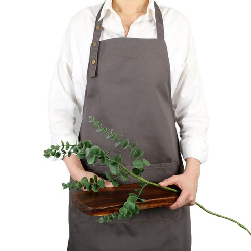 디어투미 바리스타 카페 공방 앞치마, 목걸이형 그레이, 1개