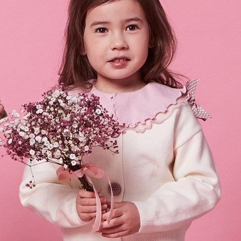 위시키즈 여아용 러블리본 가디건