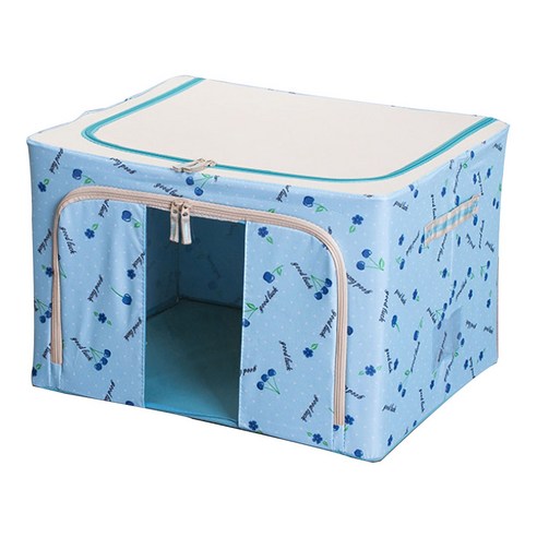 마켓에이 북유럽패턴 방수 접이식 옷장정리함 50 x 40 x 22 cm, 블루체리, 1개
