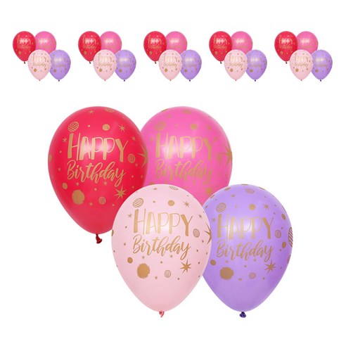 셈퍼텍스 30cm 걸스데이 생일 풍선, 랜덤발송, 24개