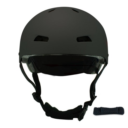켈리앤스테판 어린이용 세이프라이더 ABS 헬멧 + 땀흡수 턱보호패드, 블랙