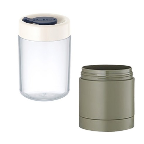 스텍업 블록 보틀 H 미니 추가세트 355ml + 180ml, 화이트 투명, 추가세트(카키)
