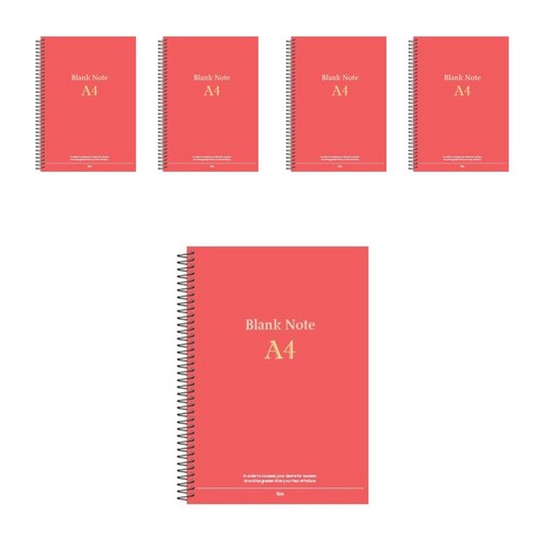 연습장 A4 3000, 레드, 5개