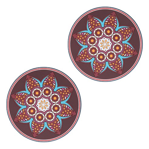 만다라 멀티 코스터 2p, 브라운