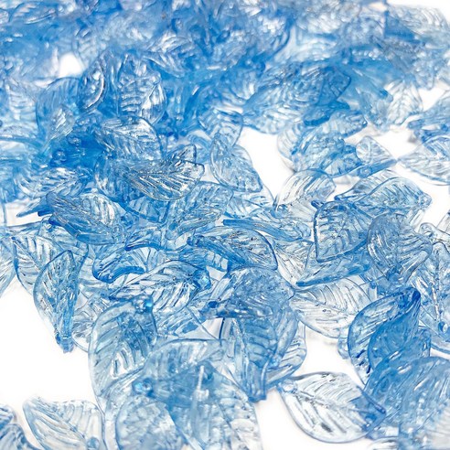 크런치 슬라임 비즈 공예 데코덴 나뭇잎 파츠, 블루, 500g