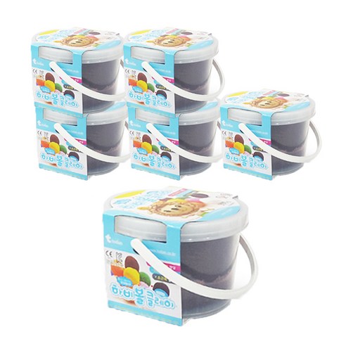 토단교재 유아용 하비 볼클레이 6p, 갈색, 300g
