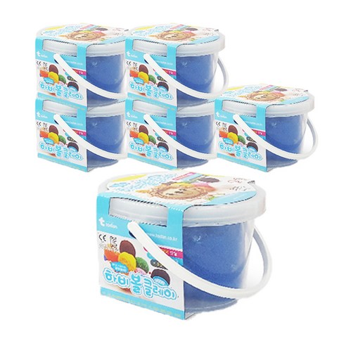 토단교재 유아용 하비 볼클레이 6p, 파랑, 300g, 6개