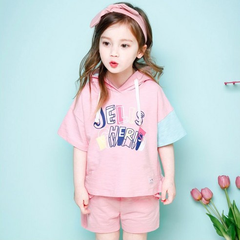 젤리스푼 여아용 New 체리쉬 후드 팬츠 슬럽 상하복 세트