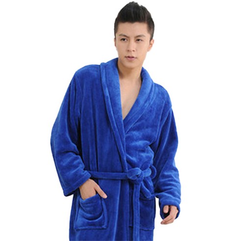 퇴근 하자마자 집순집돌이 필수템 가운 XXXL, 코발트블루, 1개